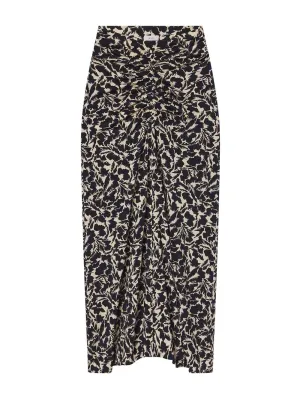 A.L.C. Aurelie Jersey Midi Skirt in. Navy/Cream