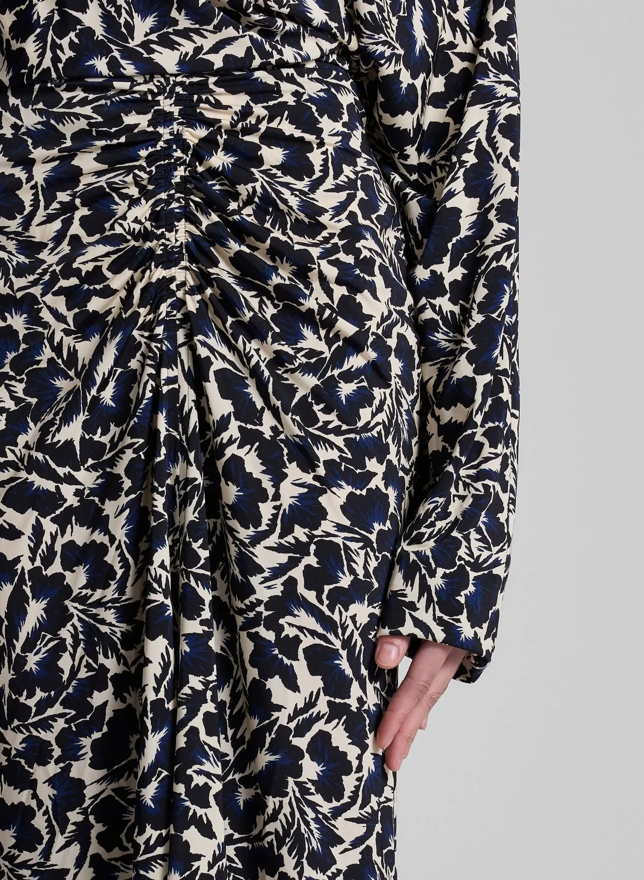 A.L.C. Aurelie Jersey Midi Skirt in. Navy/Cream
