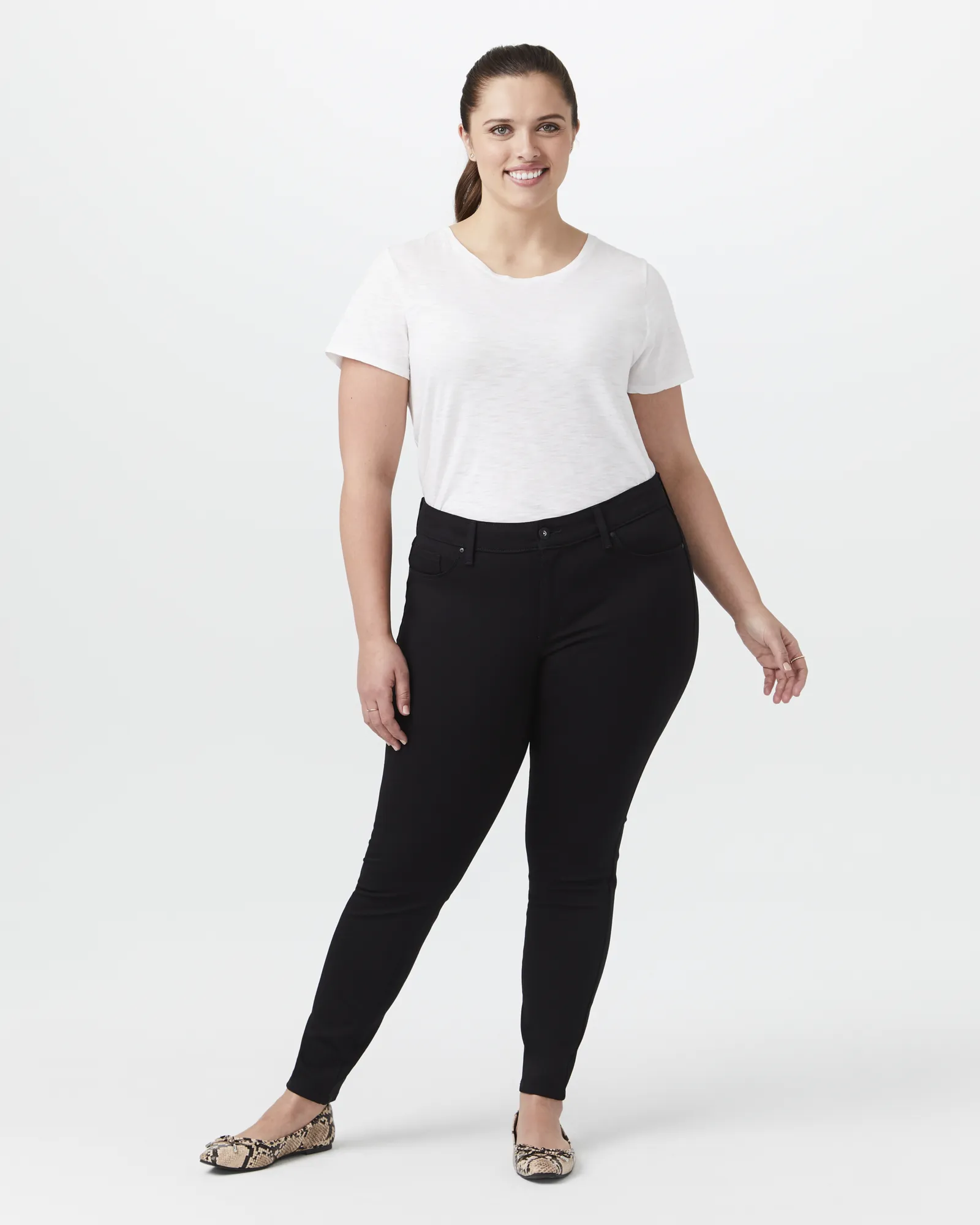 Amanda Skinny Ponte Pant | Black