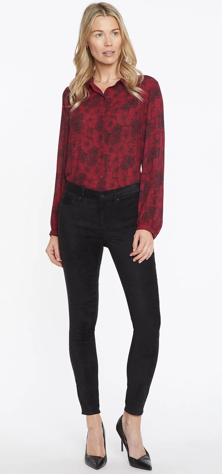 Ami Skinny Jeans Black Faux Suède | Black