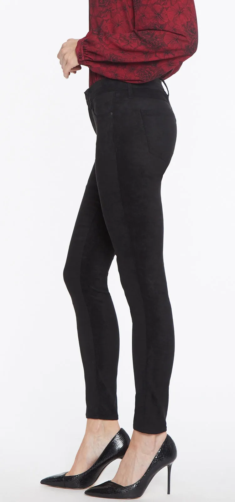 Ami Skinny Jeans Black Faux Suède | Black