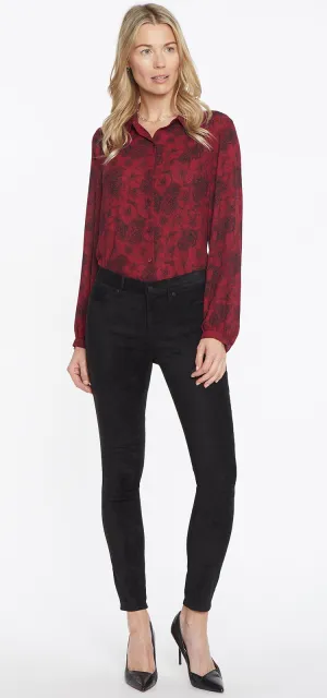 Ami Skinny Jeans Black Faux Suède | Black