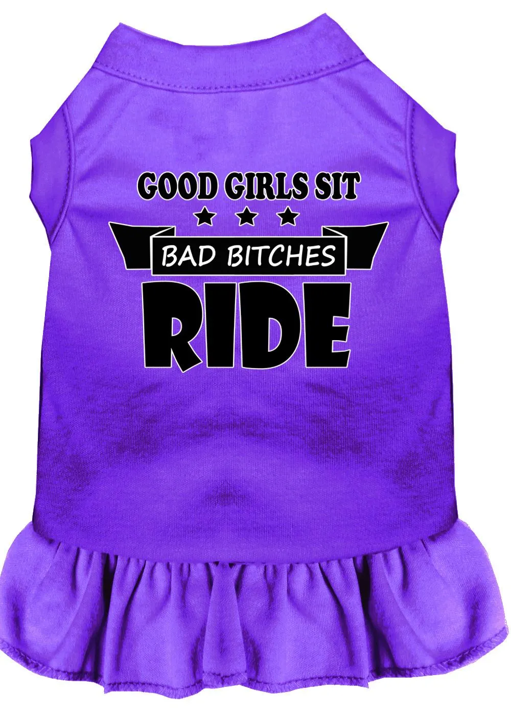 Bitches Ride Screen Print Dog Dress Purple Xl (16)