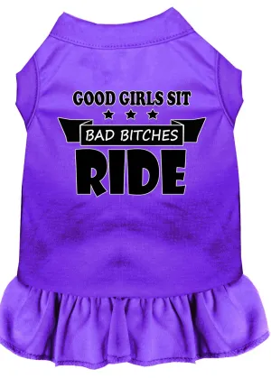 Bitches Ride Screen Print Dog Dress Purple Xl (16)