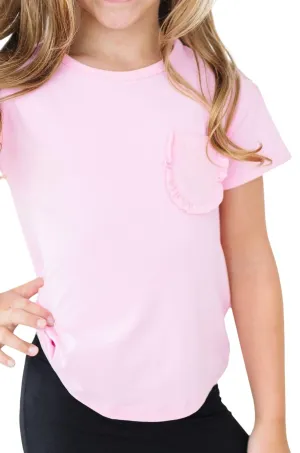 Bubblegum Pink Ruffle Pocket Tee