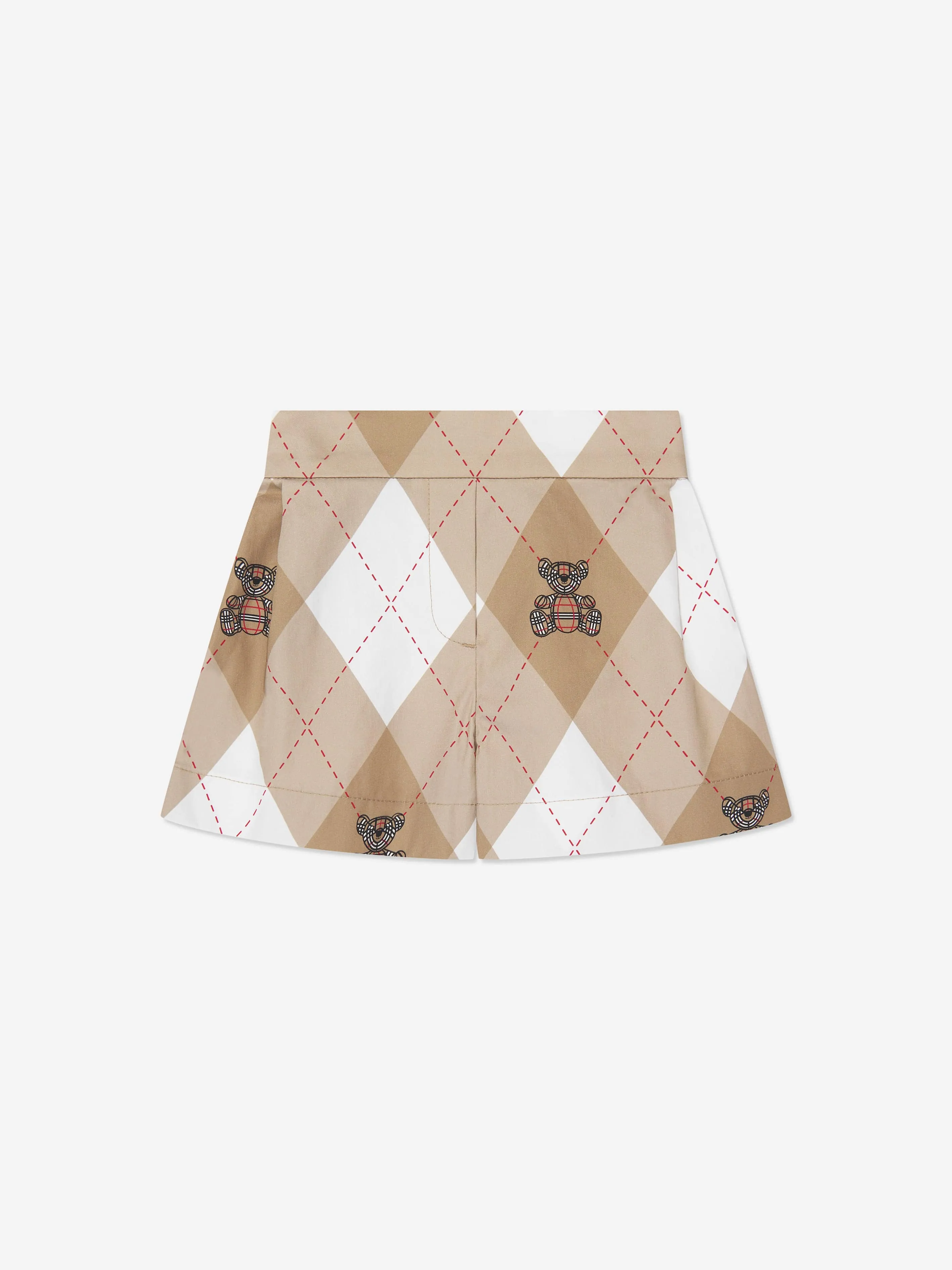 Burberry Baby Girls Nicoletta Argyle Shorts in Beige