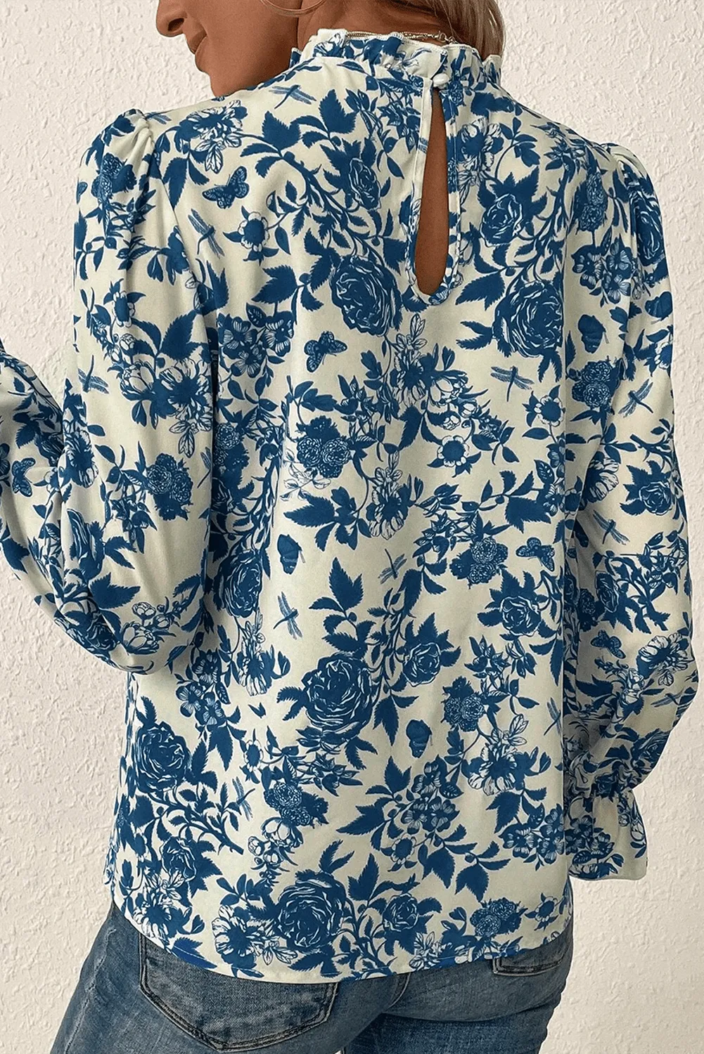 Burke Floral Flounce Sleeve Blouse | DROPSHIP