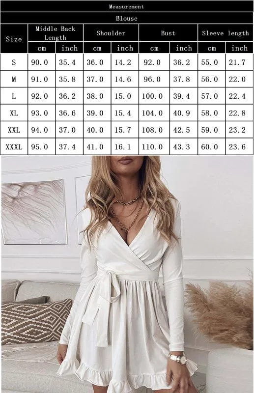 Chic V-Neck Lace-Up Dress with Elegant Detailing