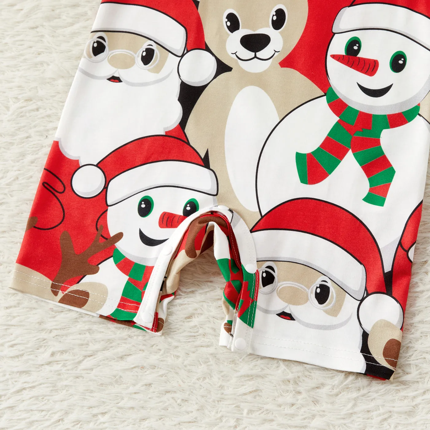 Christmas Family Matching Short-sleeve Graphic Tee & Shorts Pajamas Sets (Flame Resistant)