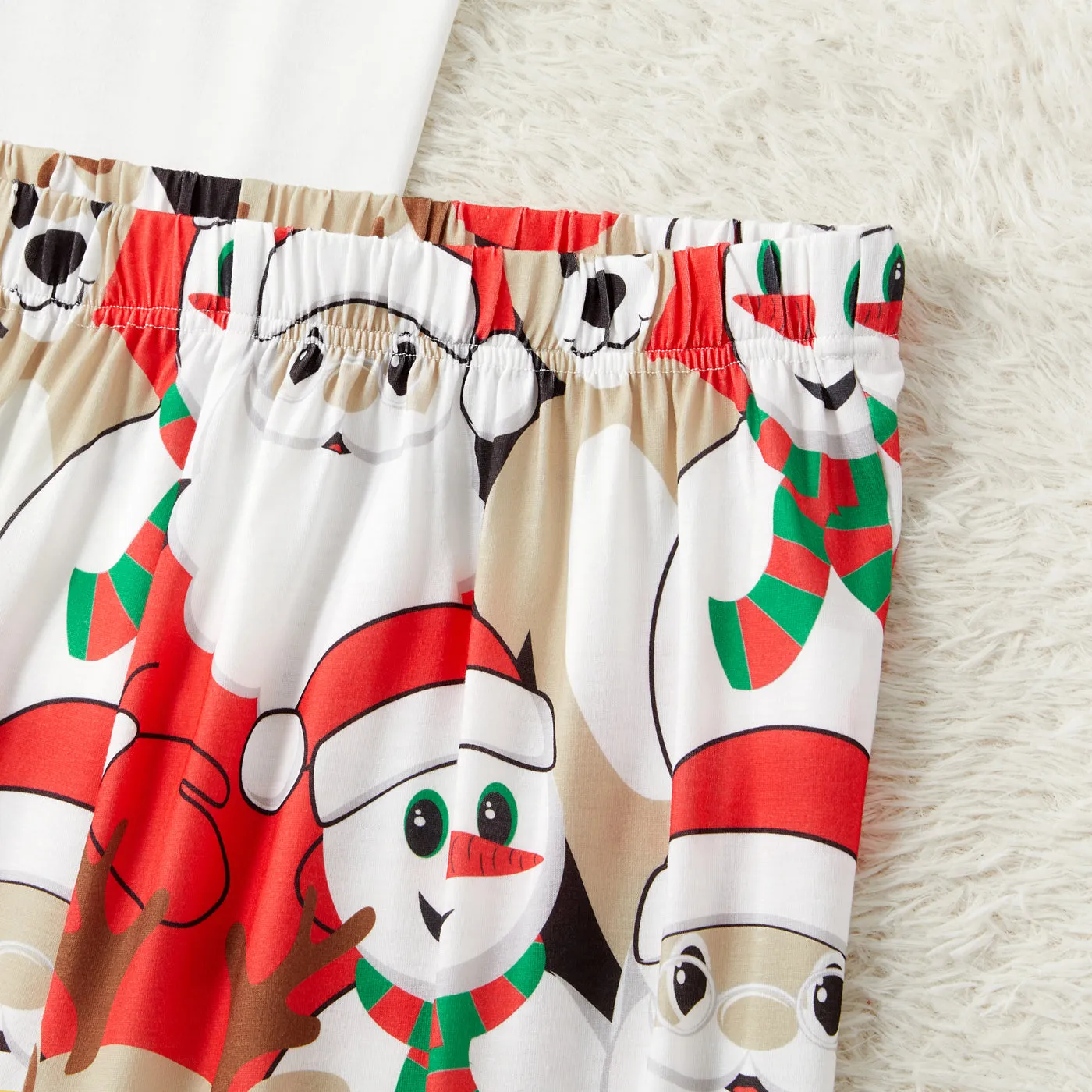Christmas Family Matching Short-sleeve Graphic Tee & Shorts Pajamas Sets (Flame Resistant)
