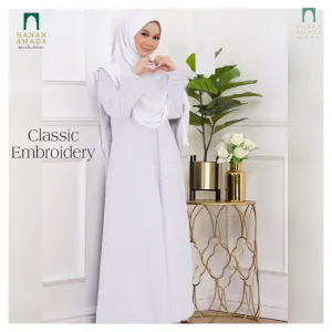 Classic Cotton Embroidery -  White