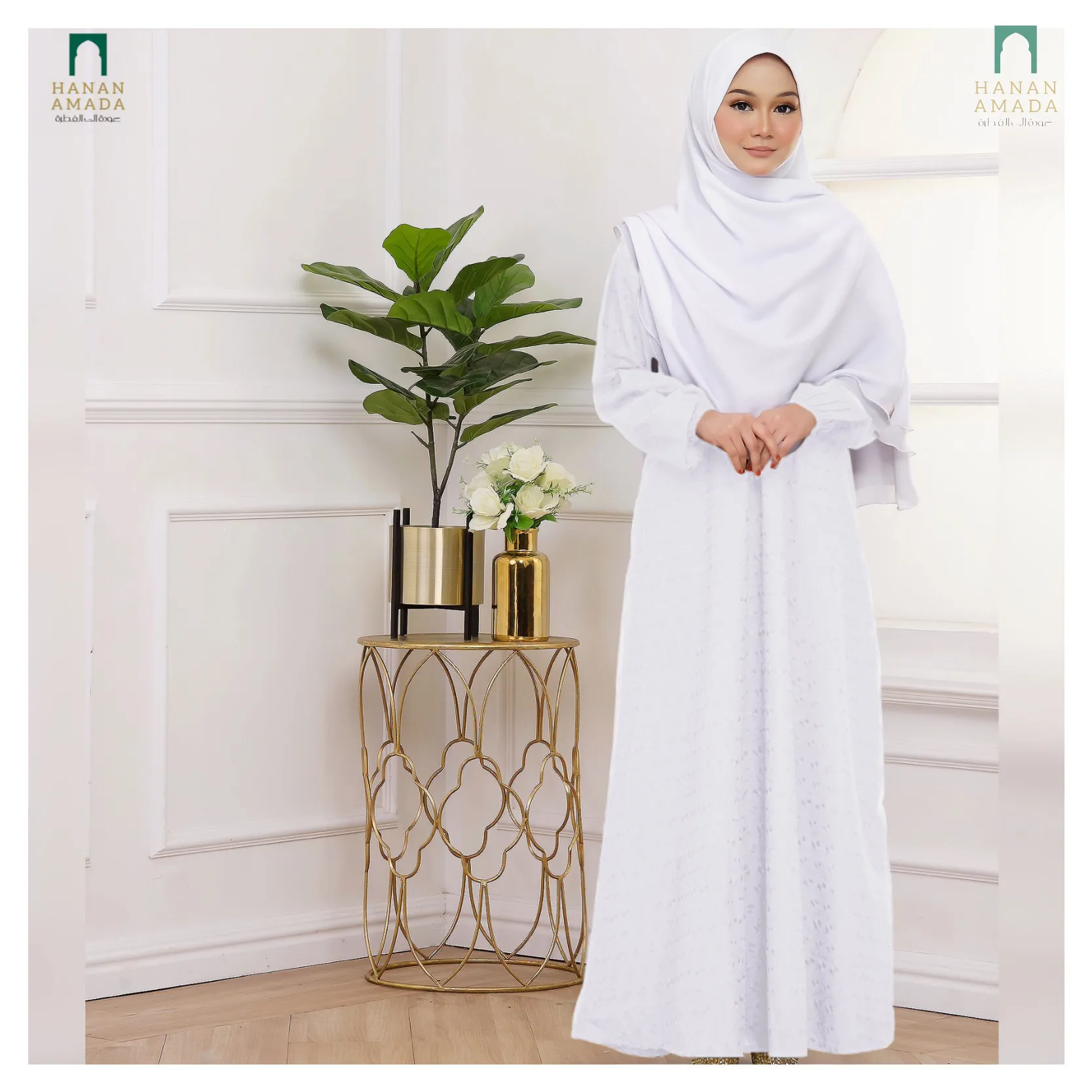 Classic Cotton Embroidery -  White