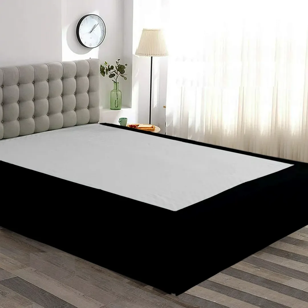 Comfy Black Bed Skirt - Split Corner