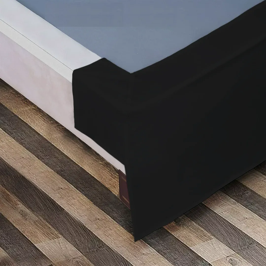 Comfy Black Bed Skirt - Split Corner