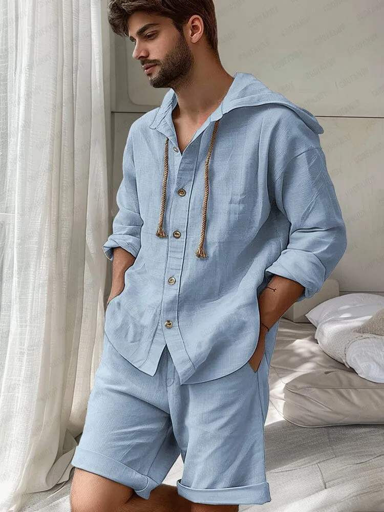 Comfy Cotton Hooded Shirt Set