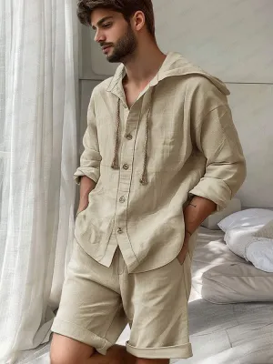 Comfy Cotton Hooded Shirt Set
