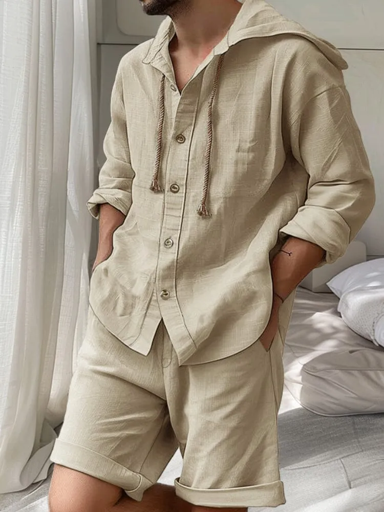 Comfy Cotton Hooded Shirt Set