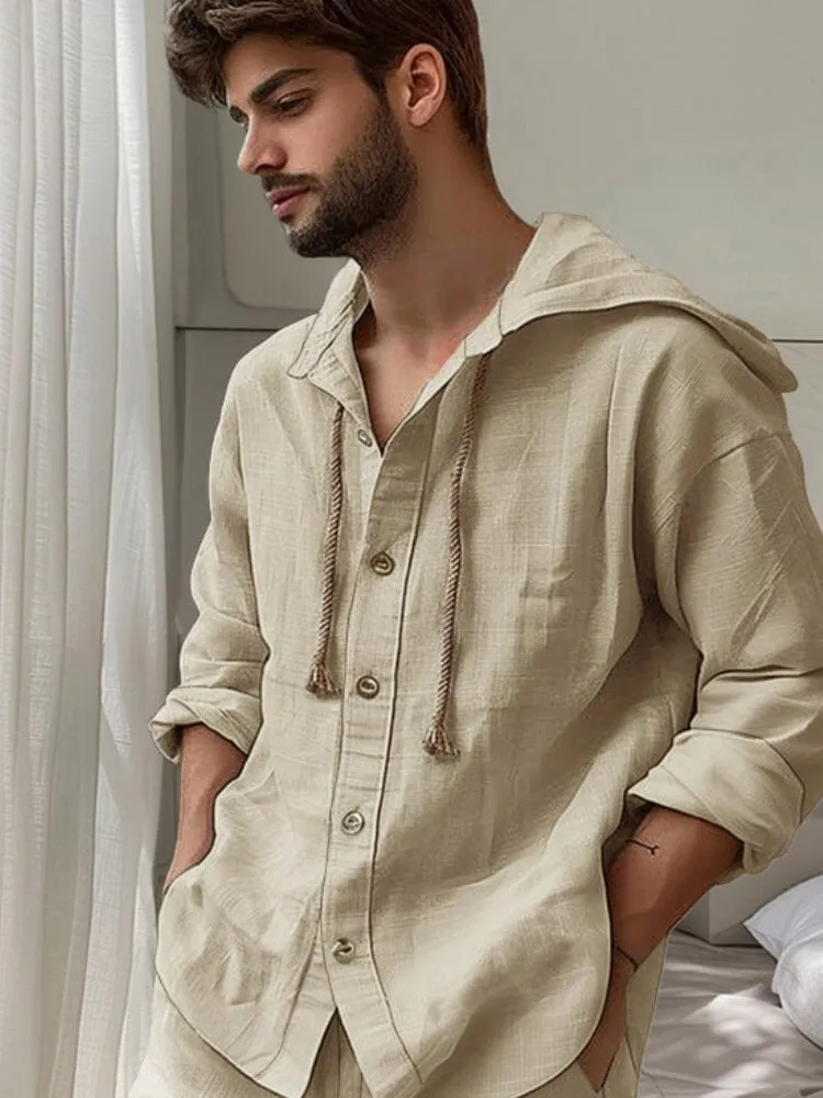 Comfy Cotton Hooded Shirt Set