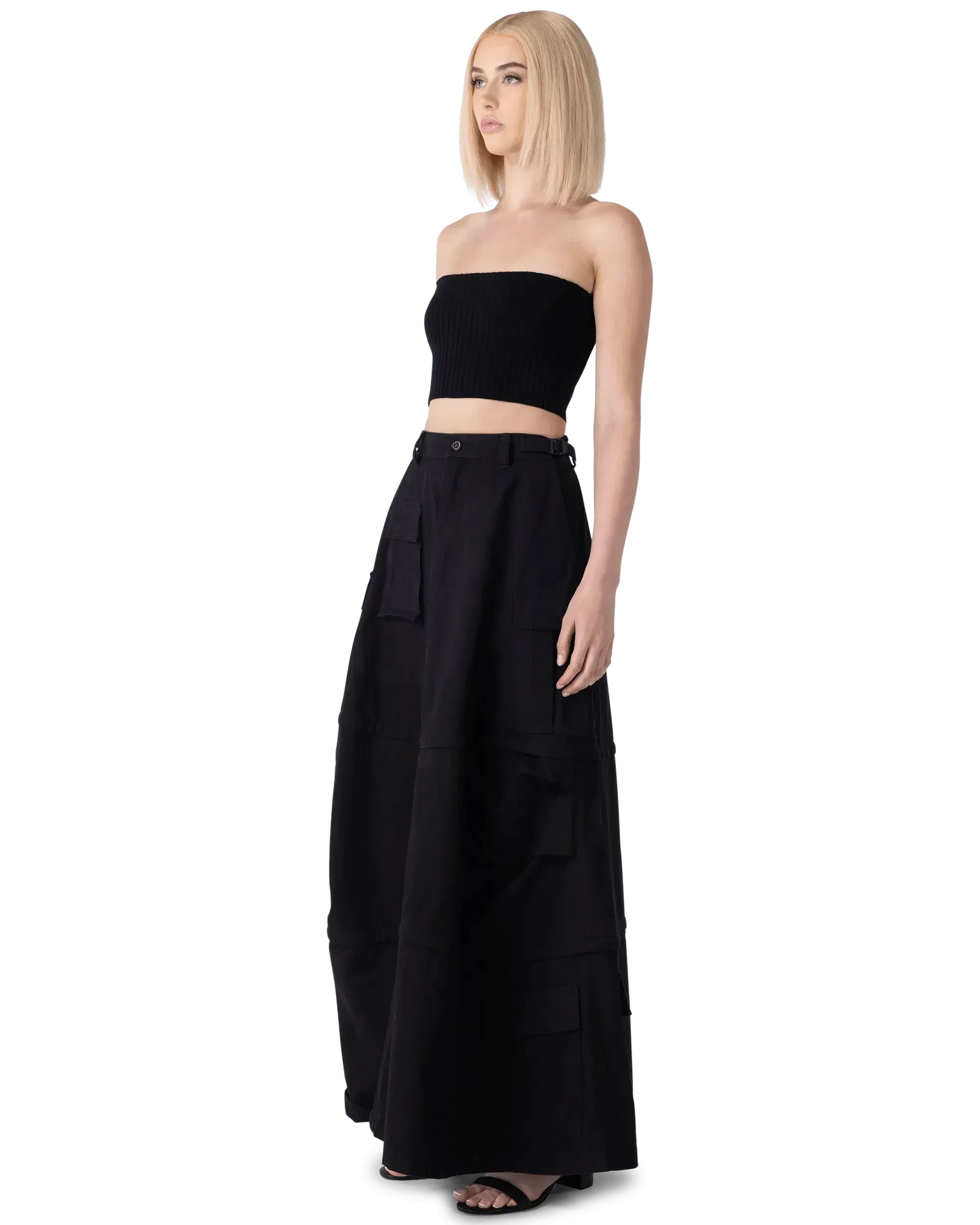 Cotton Ripstop Maxi Cargo Skirt