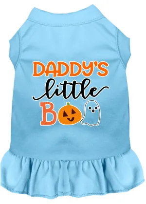 Daddy's Little Boo Screen Print Dog Dress Baby Blue Xxl