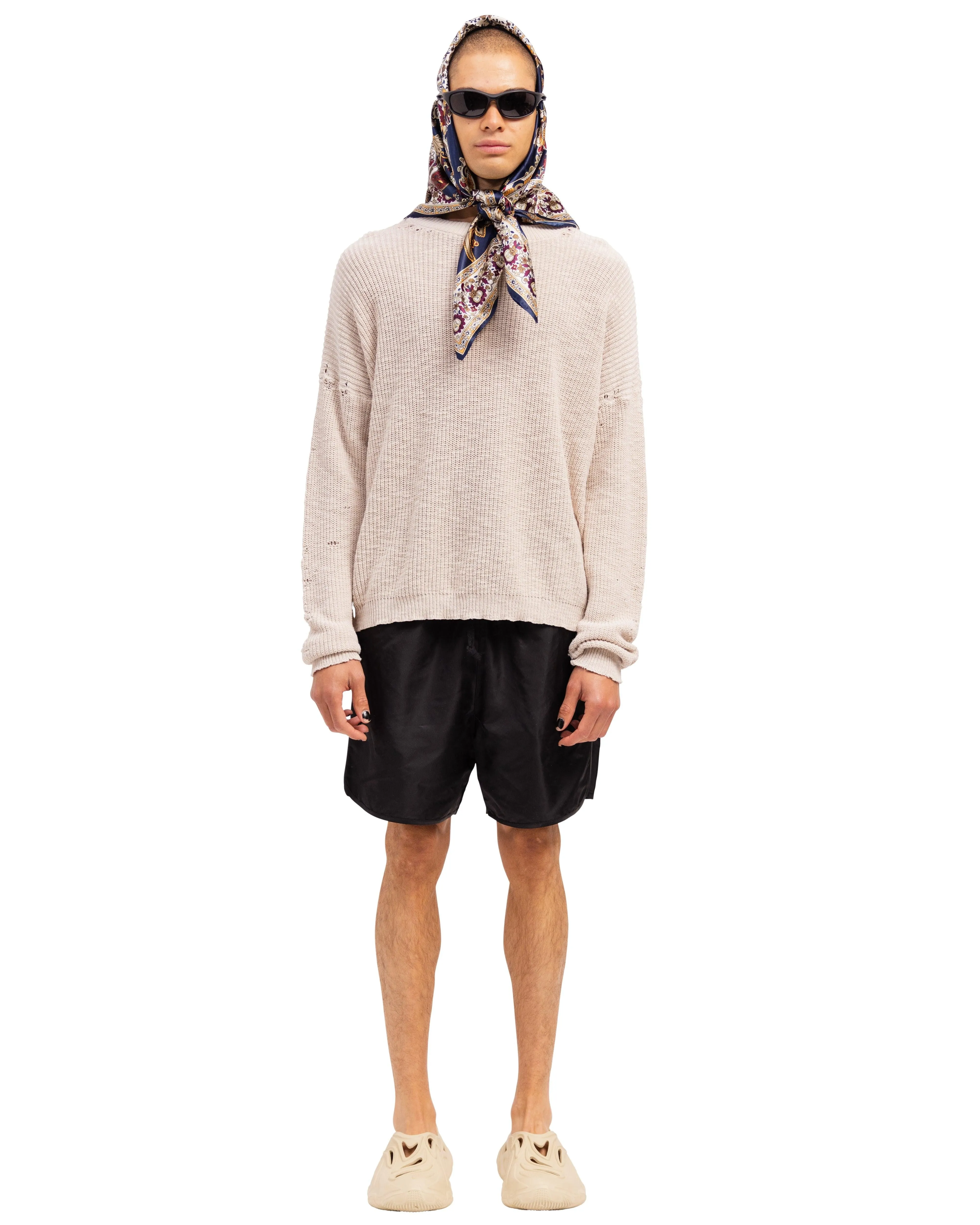 DESTROYED CREAME KNIT MEN