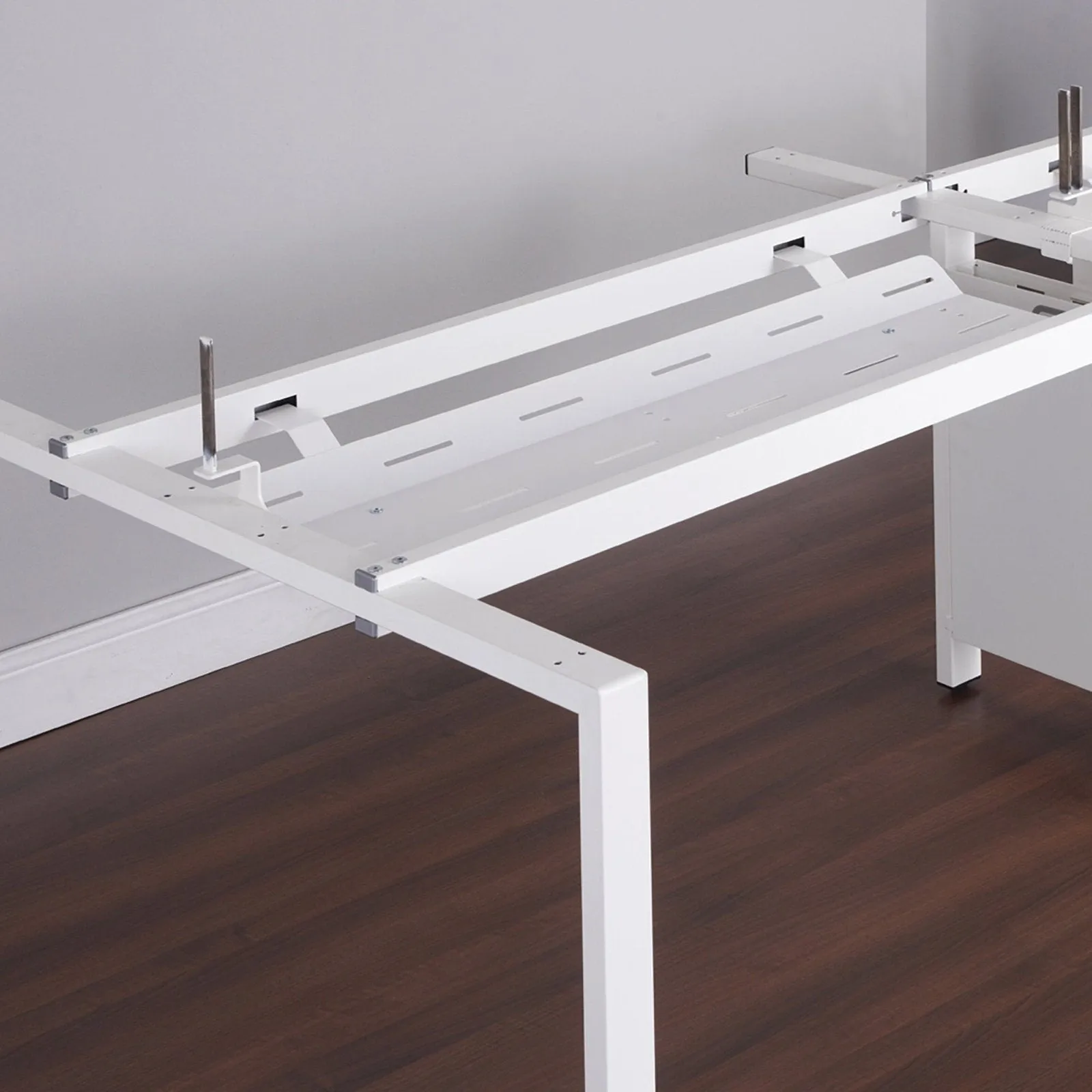 Double drop down cable tray & bracket for Adapt and Fuze desks