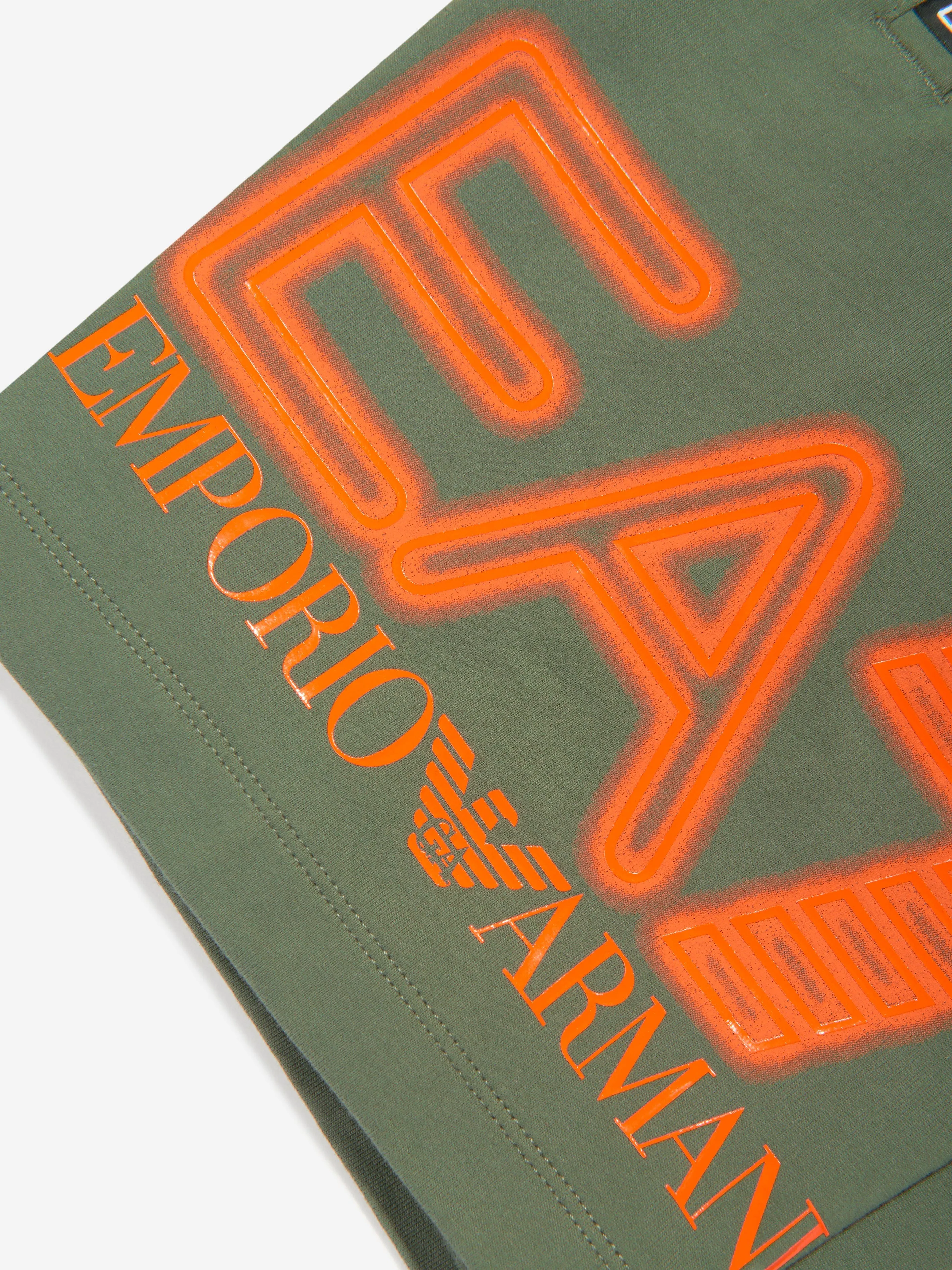 EA7 Emporio Armani Boys Large Logo Shorts in Green