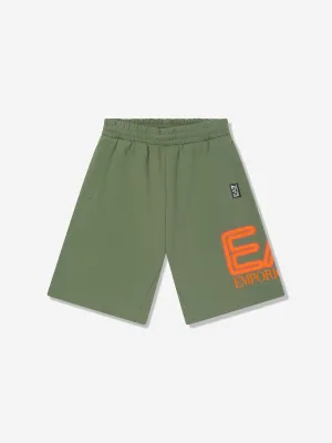 EA7 Emporio Armani Boys Large Logo Shorts in Green