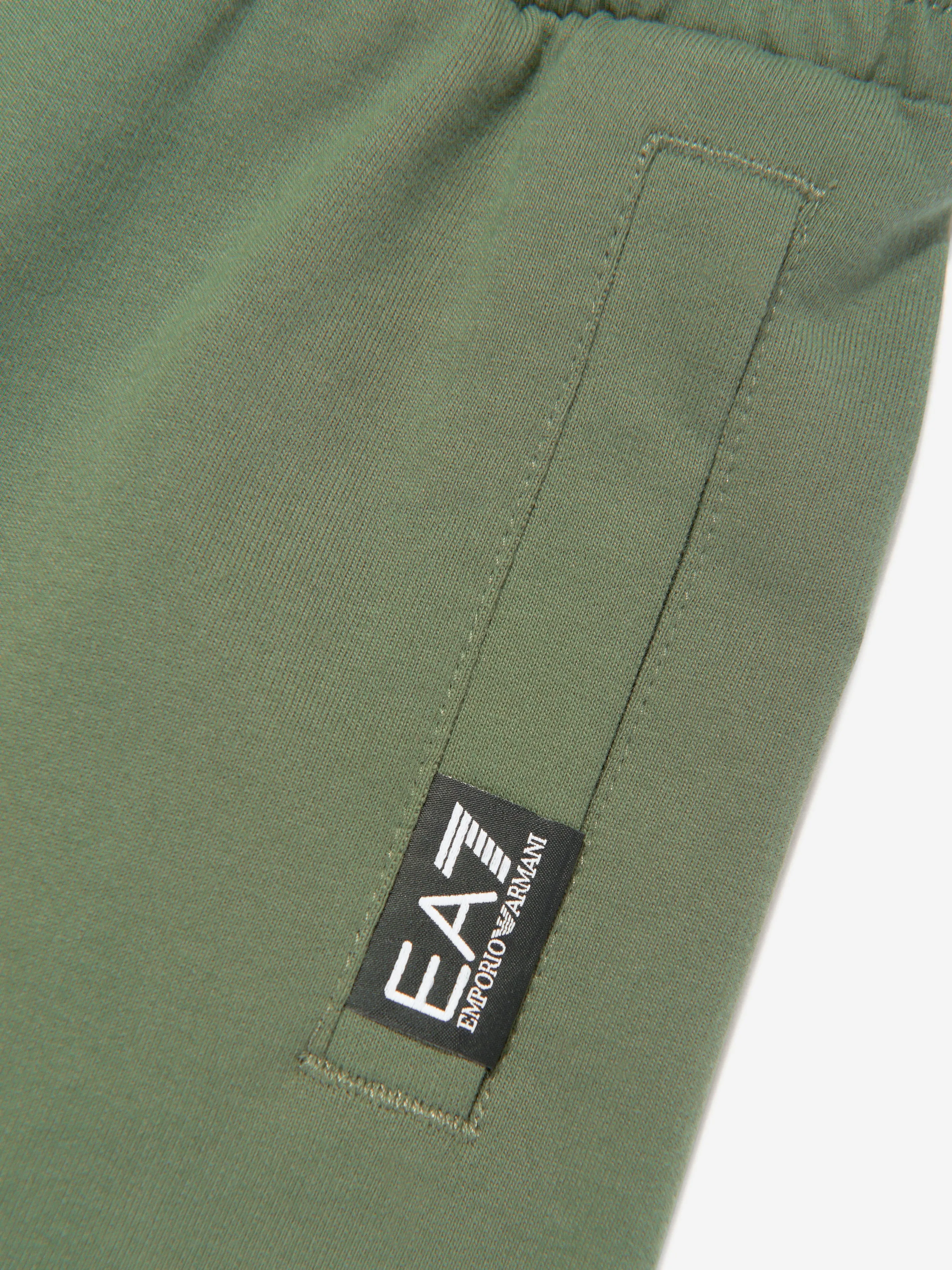 EA7 Emporio Armani Boys Large Logo Shorts in Green