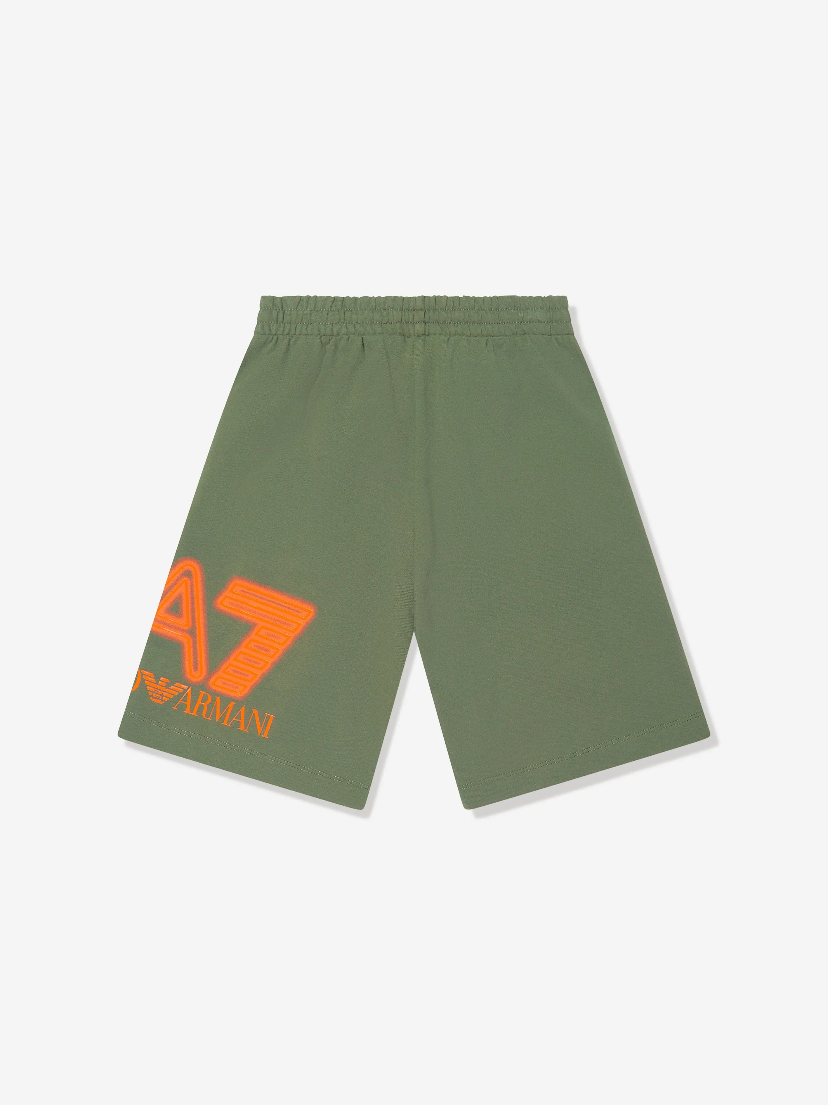 EA7 Emporio Armani Boys Large Logo Shorts in Green