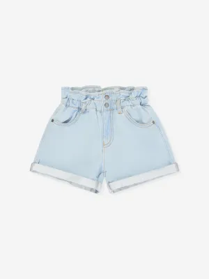 Emporio Armani Girls Denim Shorts in Blue