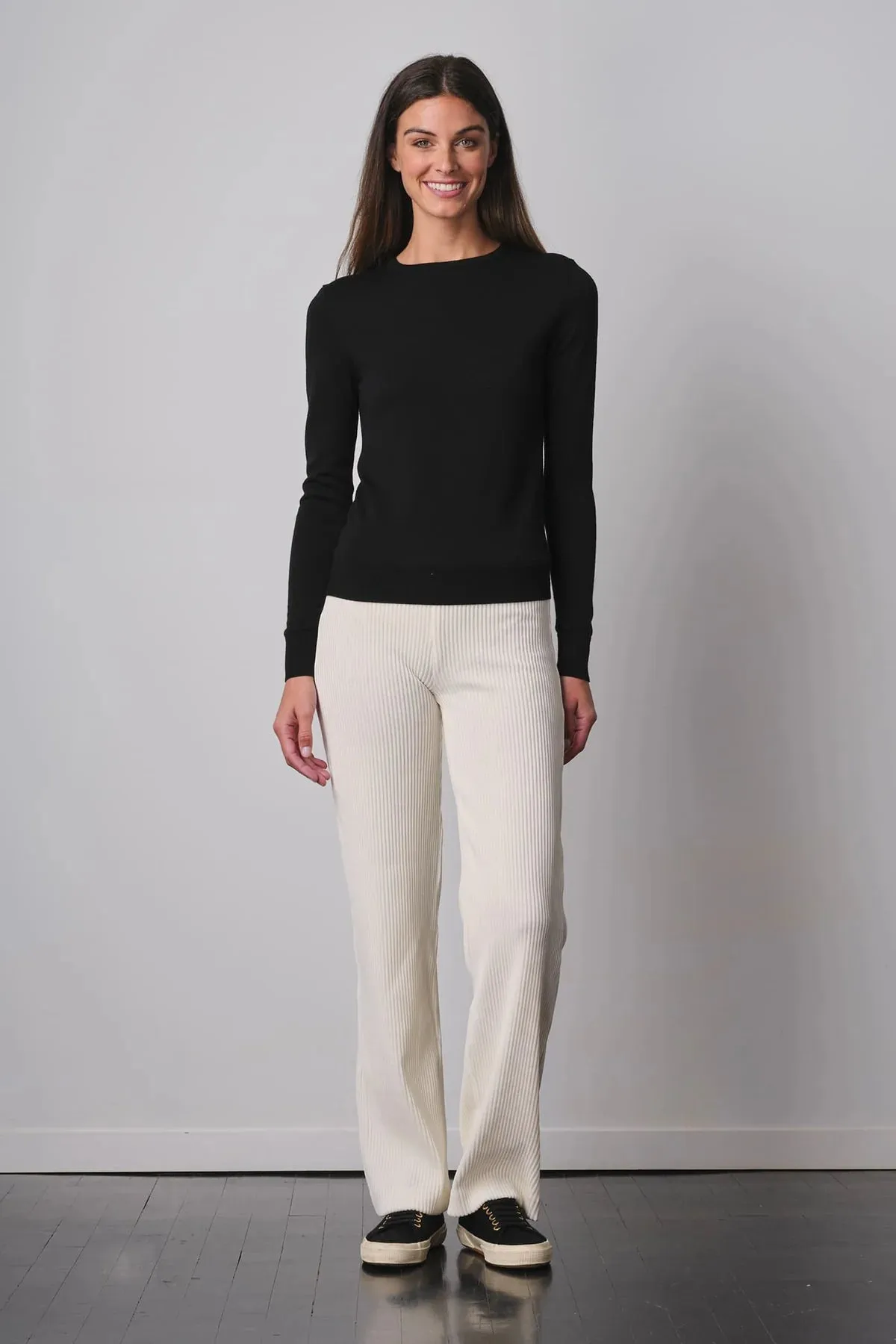 Flavia Corduroy Wide Leg Pant | Off White