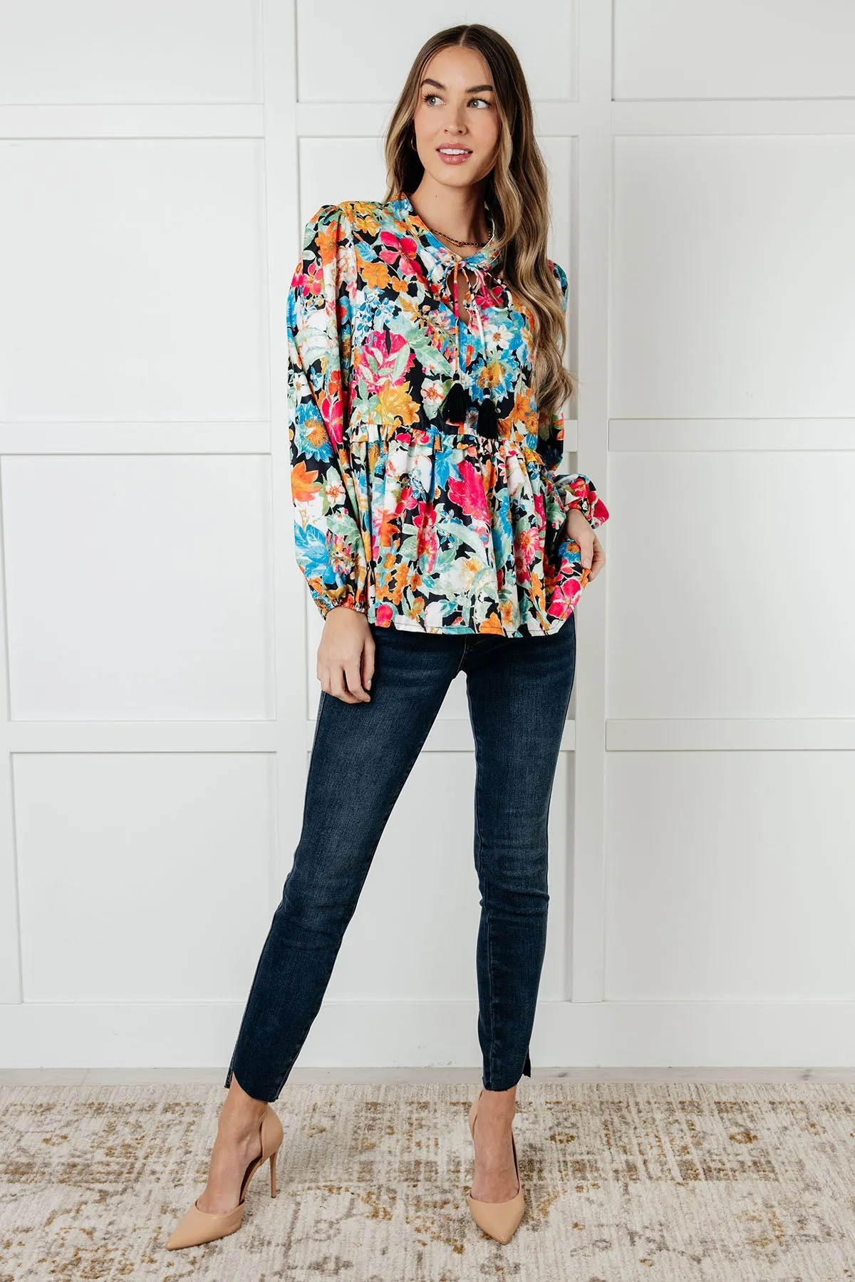 Floral Grace Peplum Blouse