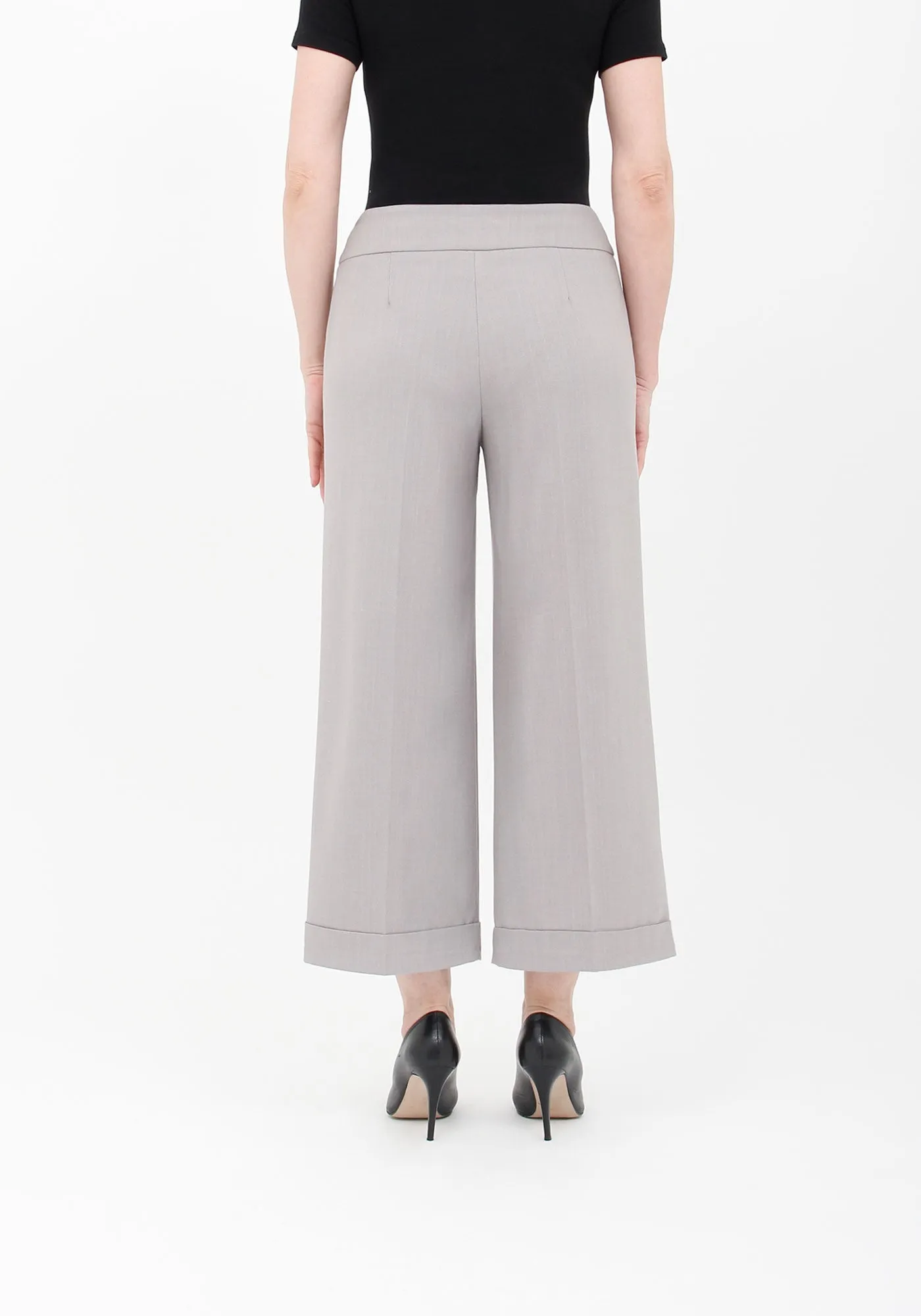 G-Line Light Grey Wide Leg Cropped Pants