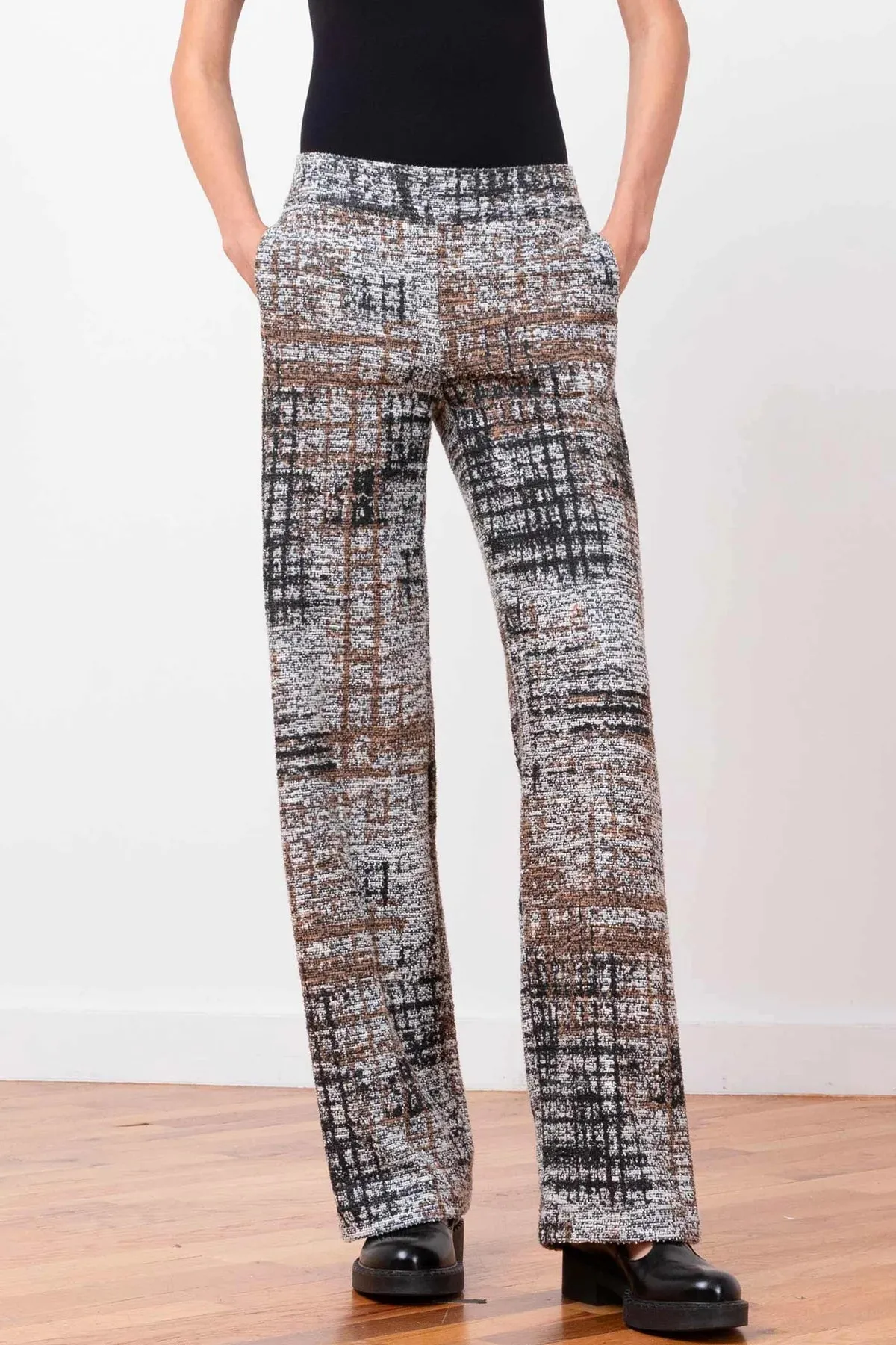 Georges Wide Leg Boucle Pant | Black