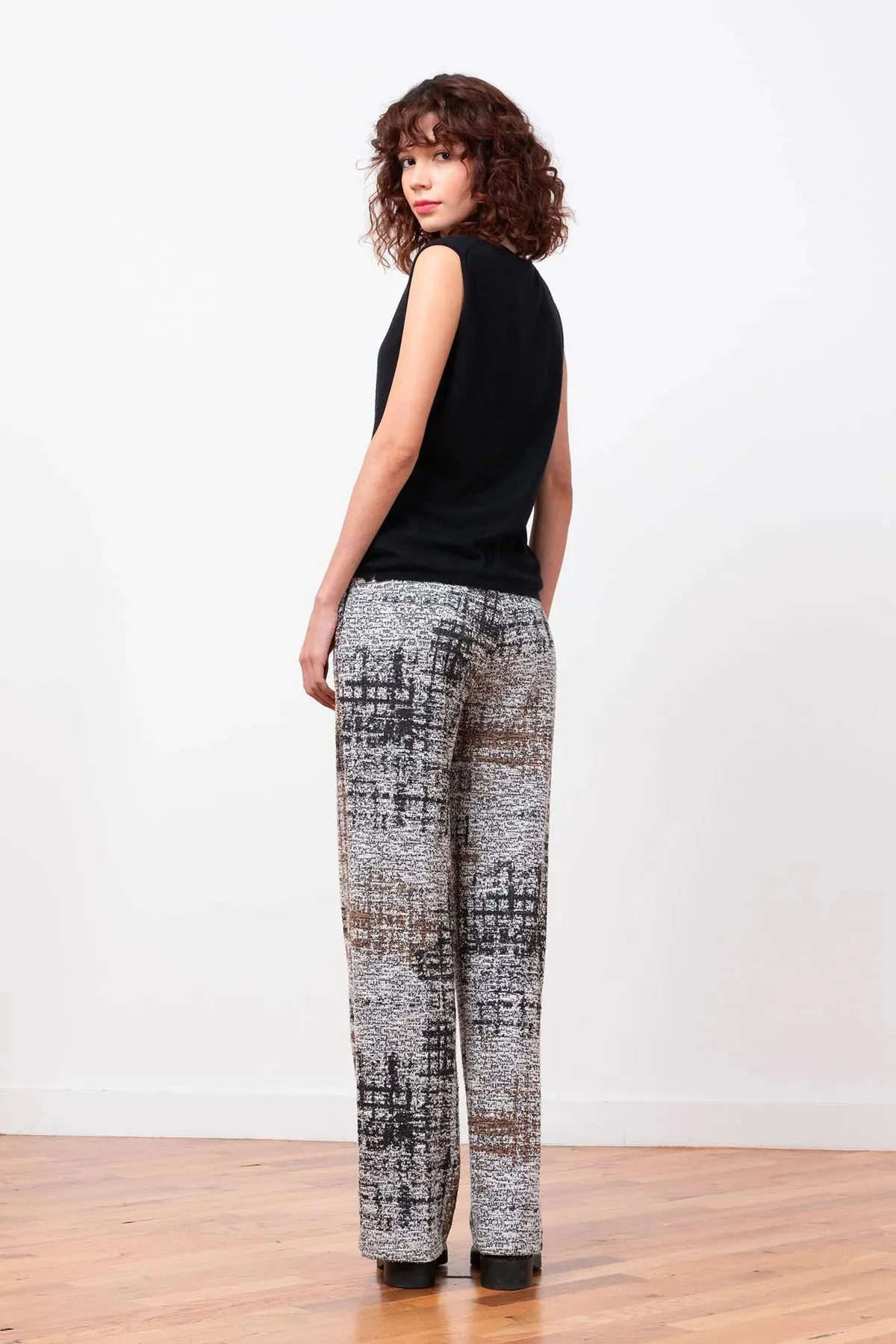 Georges Wide Leg Boucle Pant | Black