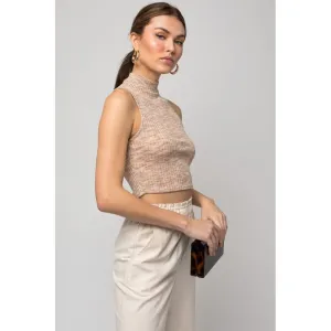 GILLI Sleeveless Mock Neck Band Top