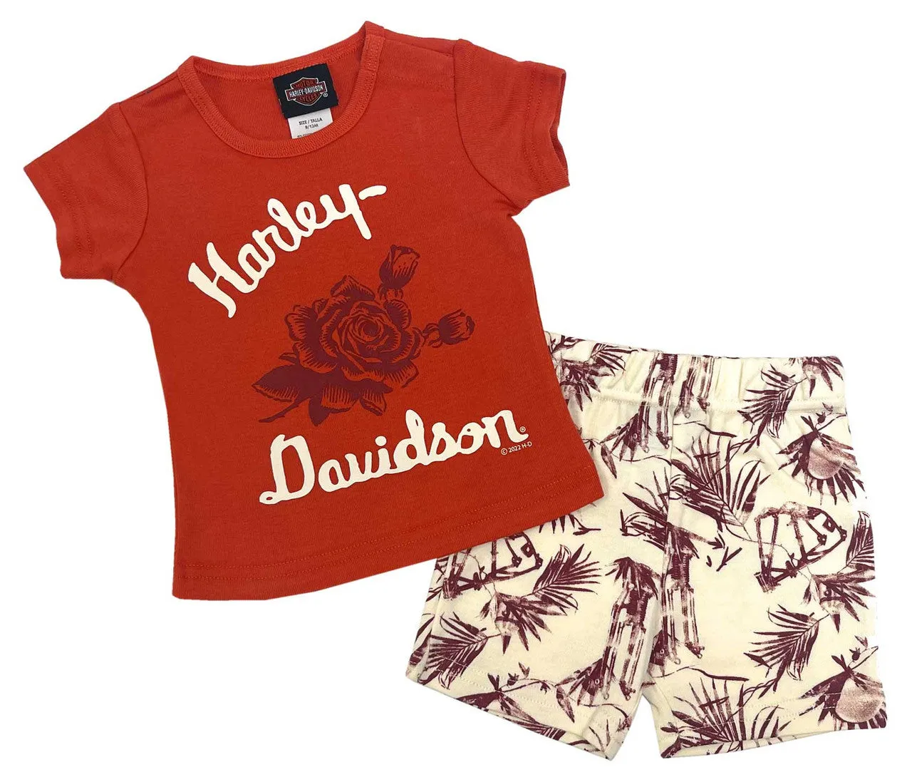 Girls' 2 Piece Infant Rib Short Sleeve Tee & Bike Short