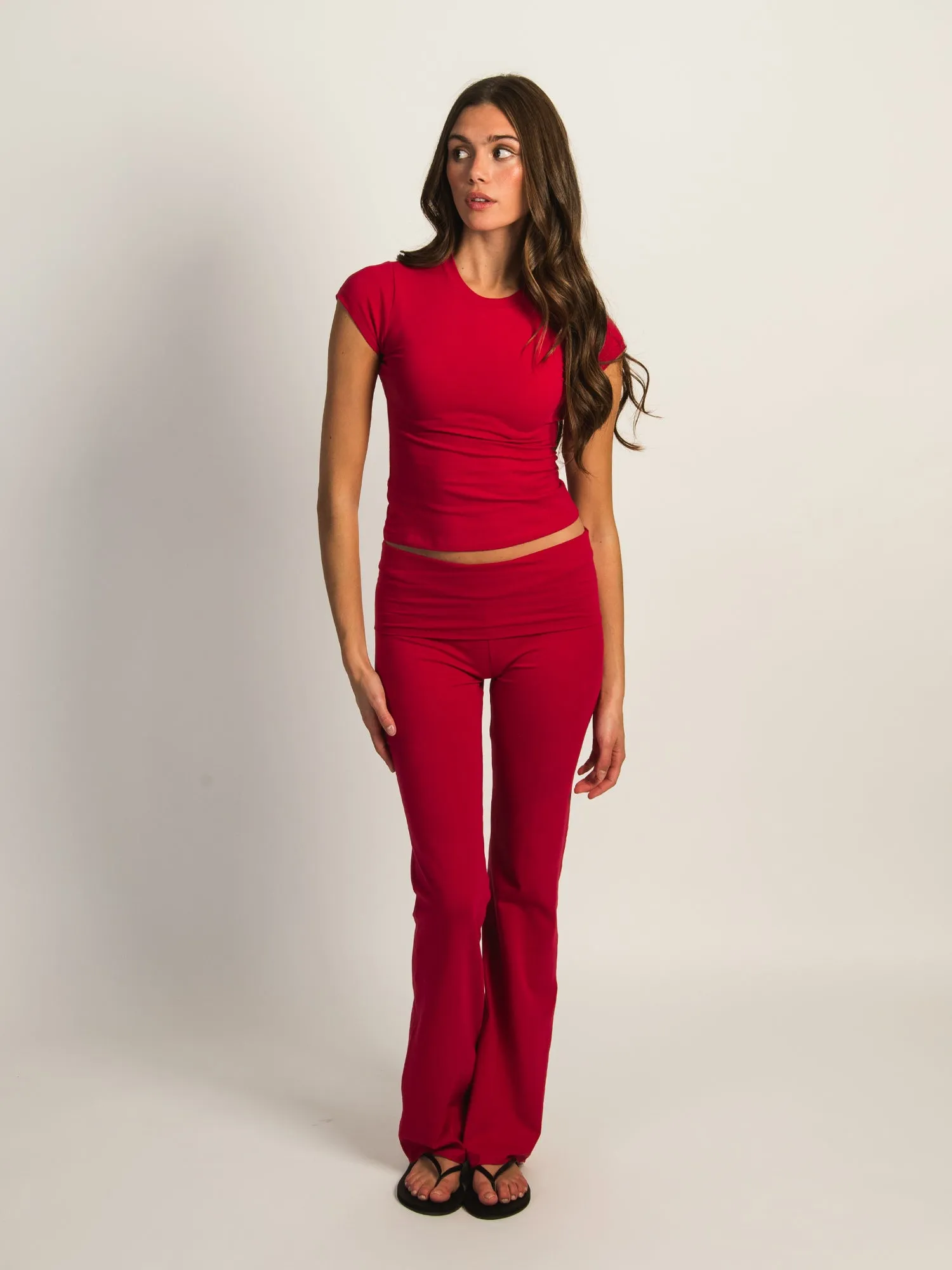 HARLOW GIA FOLDOVER PANT - PORT
