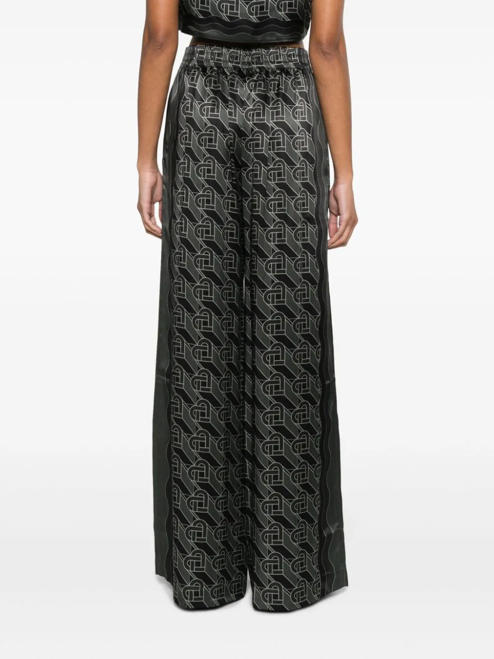 Heart Monogram silk pyjama trousers