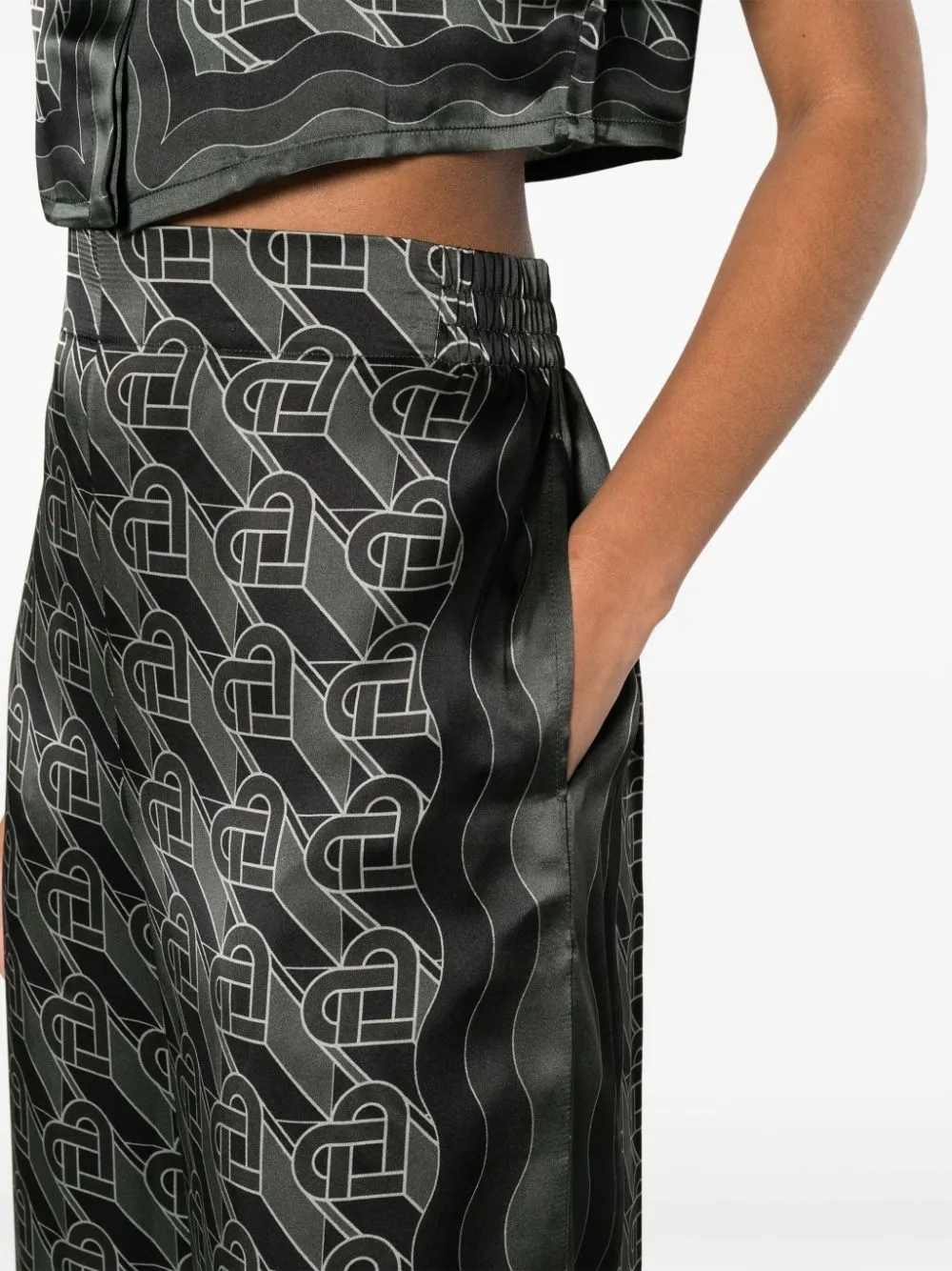 Heart Monogram silk pyjama trousers