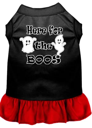 Here For The Boos Screen Print Dog Dress Black With Red Xs (8)