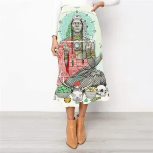 Indios Skirts Women Skull Skirt Ladies Food High waist skirts Animal Rock Frauen