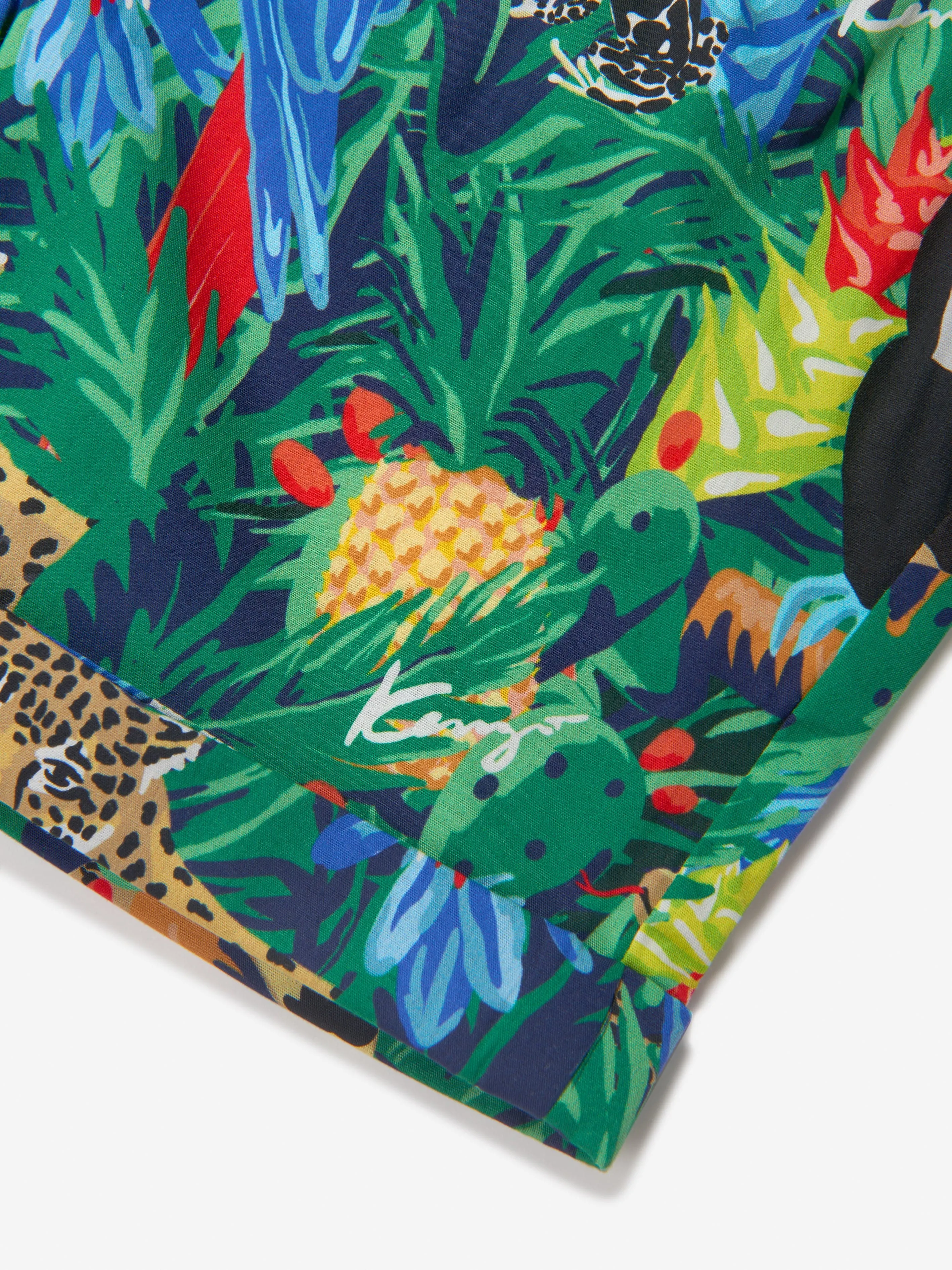 KENZO Boys Cotton Poplin Tropical Shorts