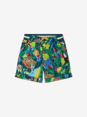 KENZO Boys Cotton Poplin Tropical Shorts