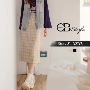 KITTY CHECKED MIDI SKIRTS