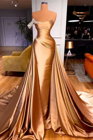 Long Off-the-Shoulder Overskirt Mermaid Prom Dress With Ruffle