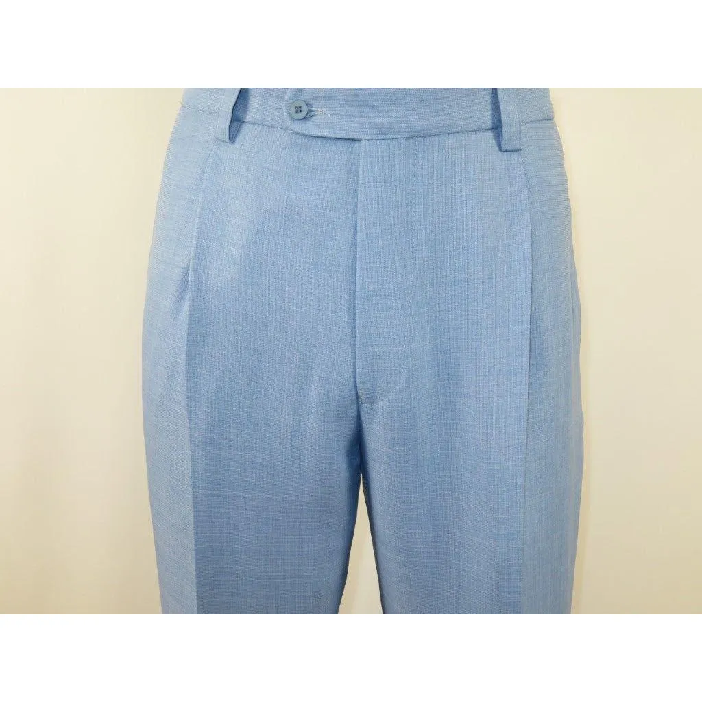 Men 2pc Walking Leisure Suit Short Sleeves By DREAMS Fancy 277-11 Ocean Blue