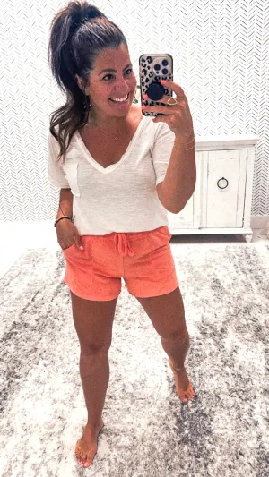 Mono B Watermelon Soft Terry Drawstring Shorts