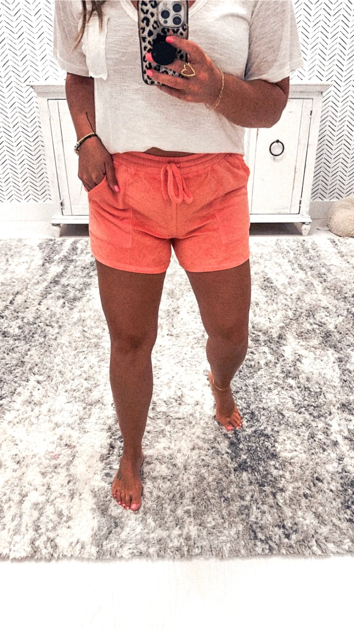 Mono B Watermelon Soft Terry Drawstring Shorts